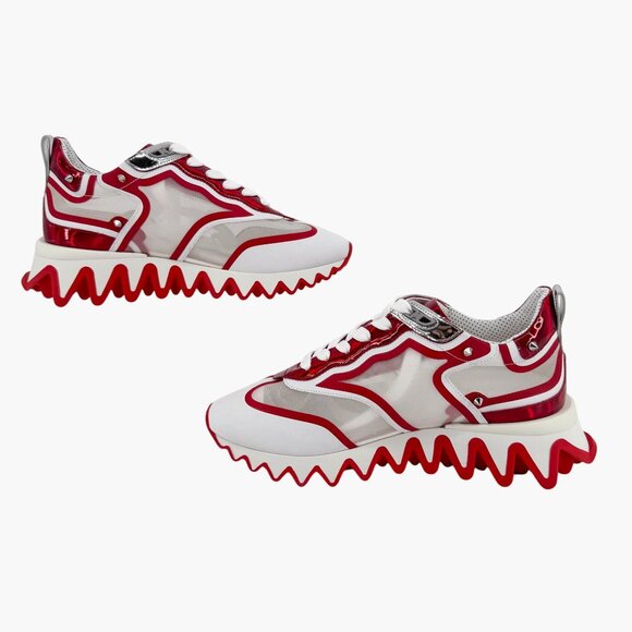 Christian Louboutin Sharkina White Mesh Red Sneakers Size 38 US 8 Women's 6967 - Picture 11 of 15